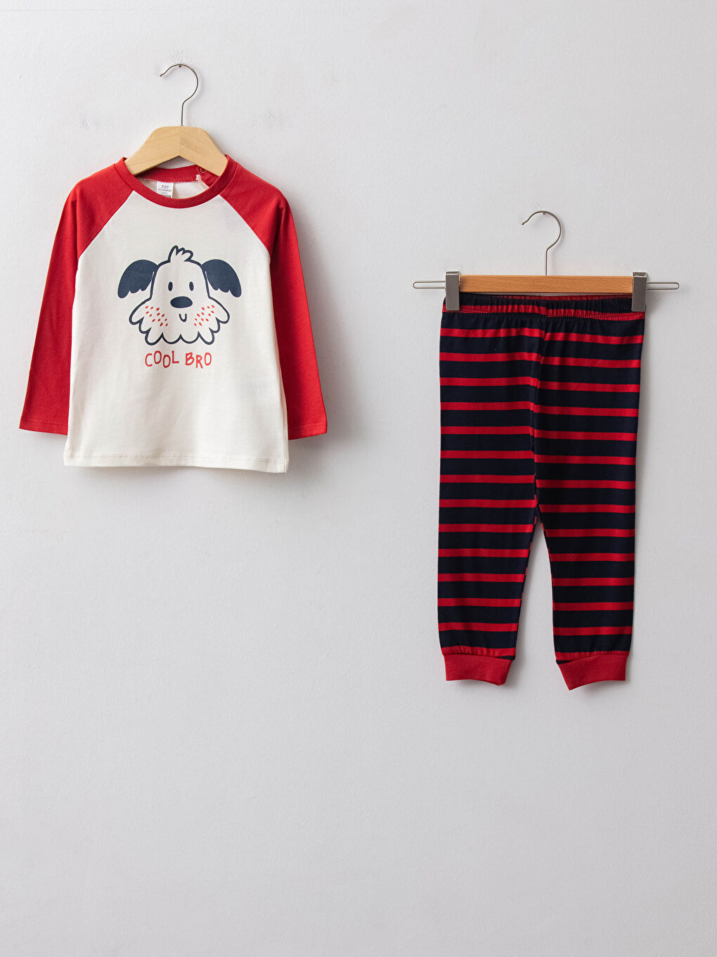 LCW baby Bisiklet Yaka Uzun Kol Baskılı Erkek Bebek Pijama Takımı -W12550Z1-FDJ