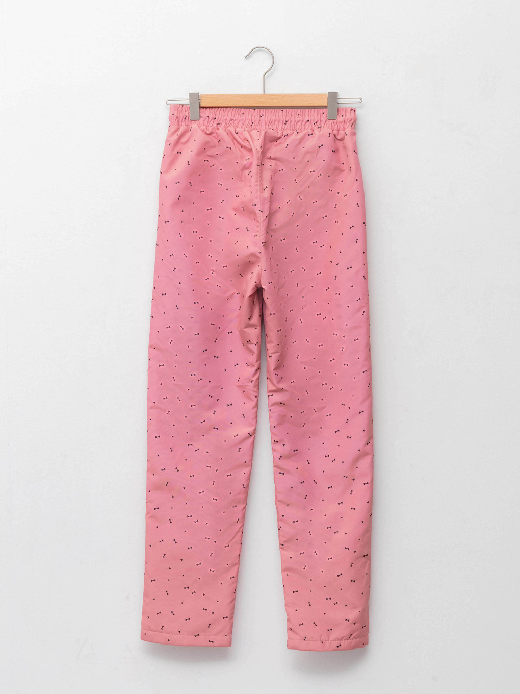 Pembe Beli Lastikli Desenli Polar Astarlı Kız Çocuk Pantolon-3