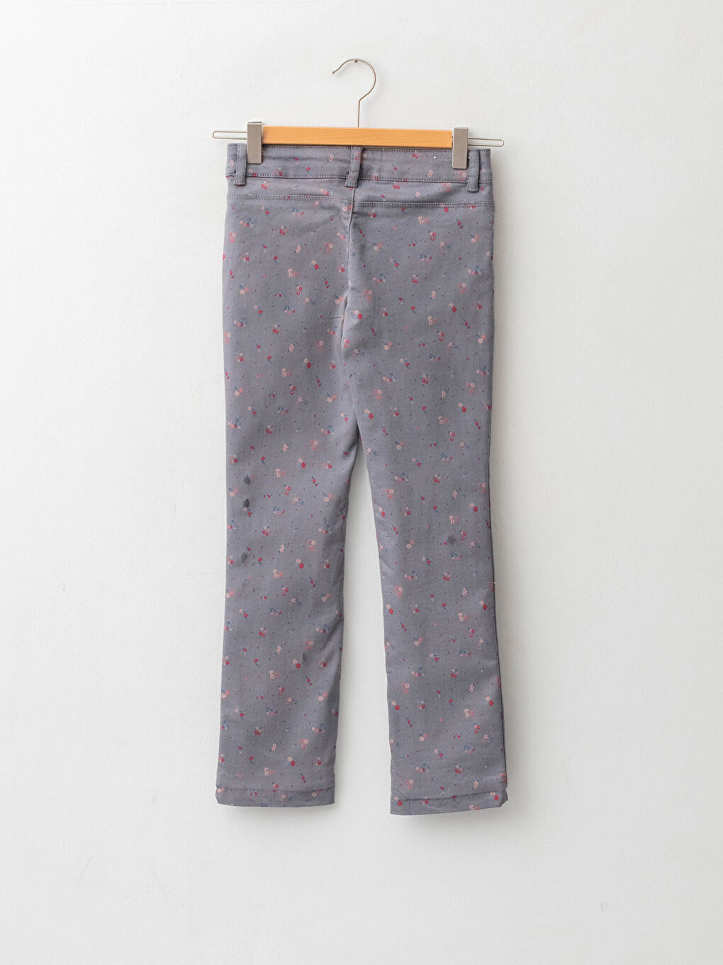 Брюки для девочек слим фит с принтом из габардина на флисовой подкладке-3
