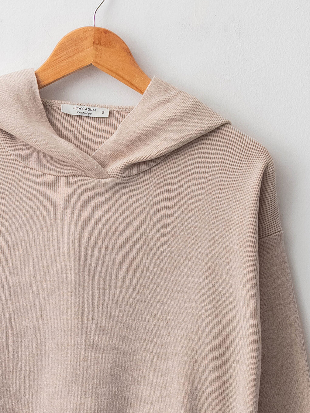 Свитер Женский Трикотажный С Длинным Рукавом С Капюшоном-7