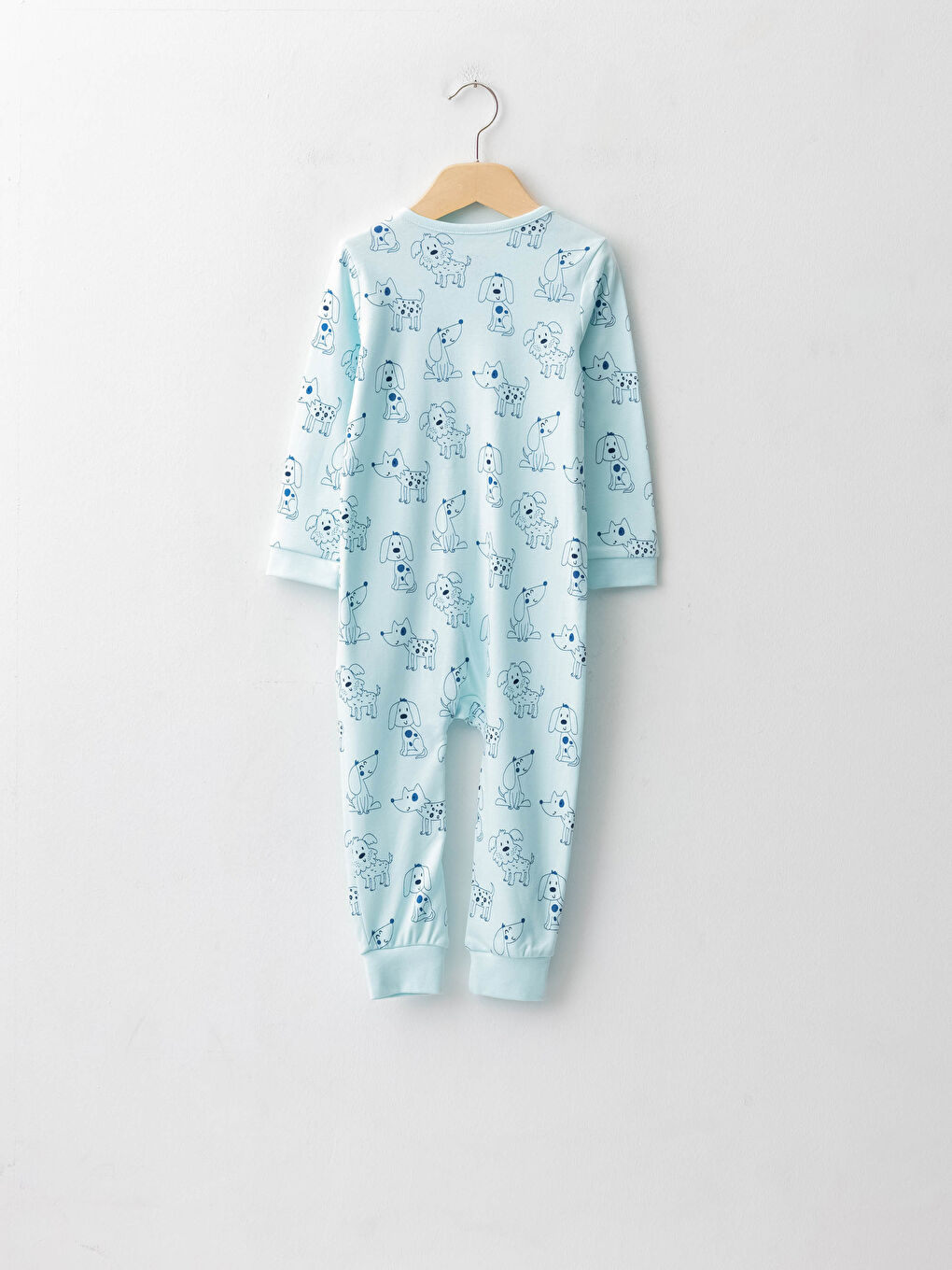 Combinaison à Col Rond Manches Longues Imprimée en Coton avec Fermeture Éclair pour Garçon Bébé-1