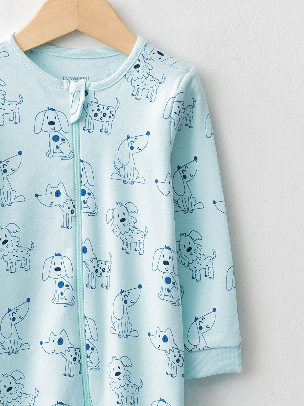 Combinaison à Col Rond Manches Longues Imprimée en Coton avec Fermeture Éclair pour Garçon Bébé-2