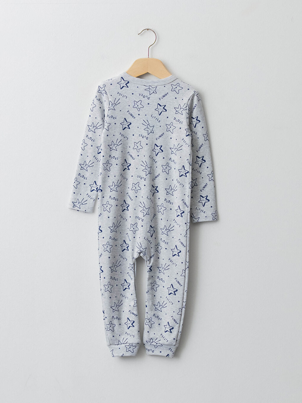 Комбинезон с V-образным вырезом, длинным рукавом и принтом для мальчика из хлопка-1