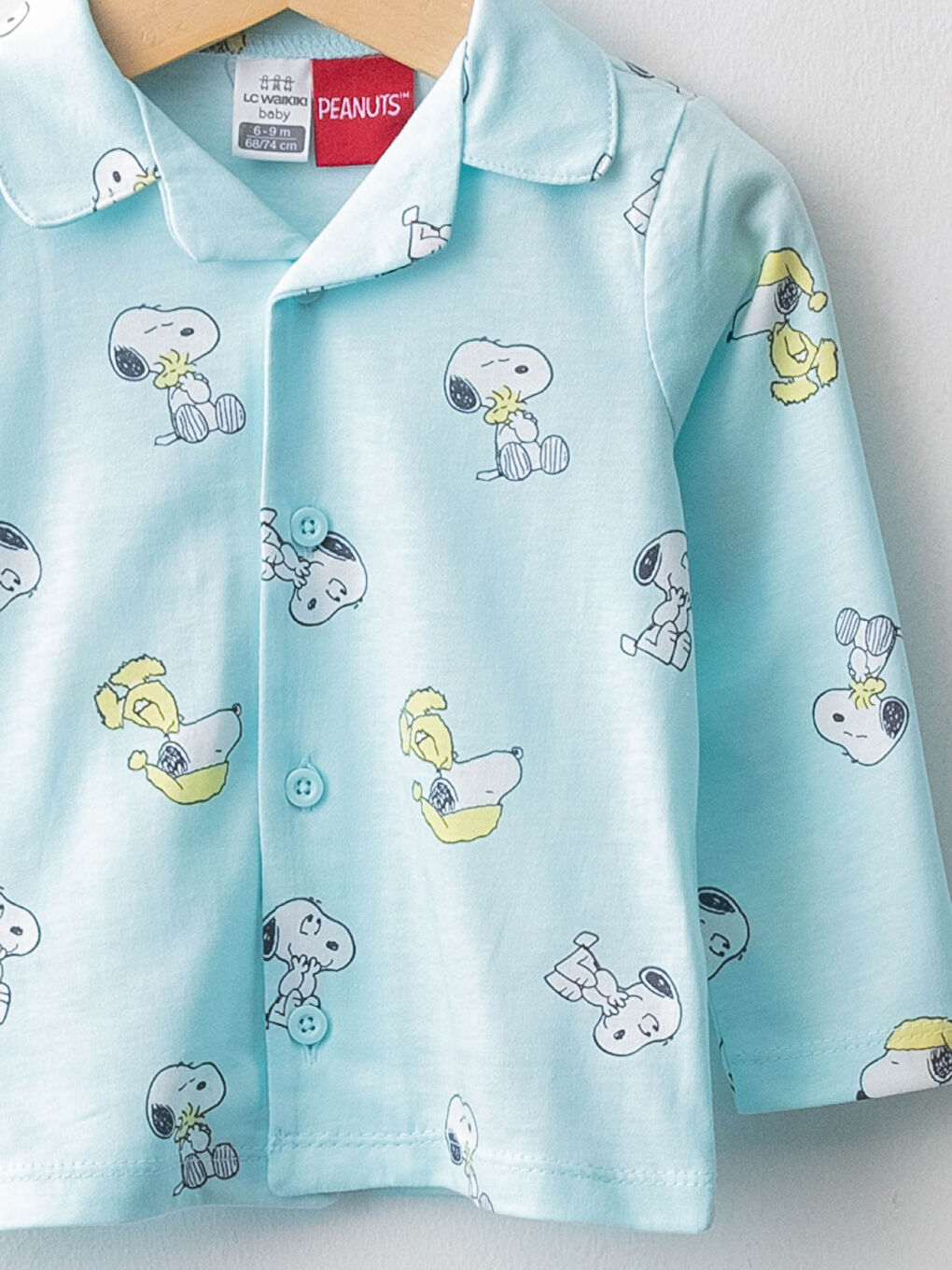 Ensemble de pyjama bébé garçon imprimé Snoopy à manches longues col rond-2