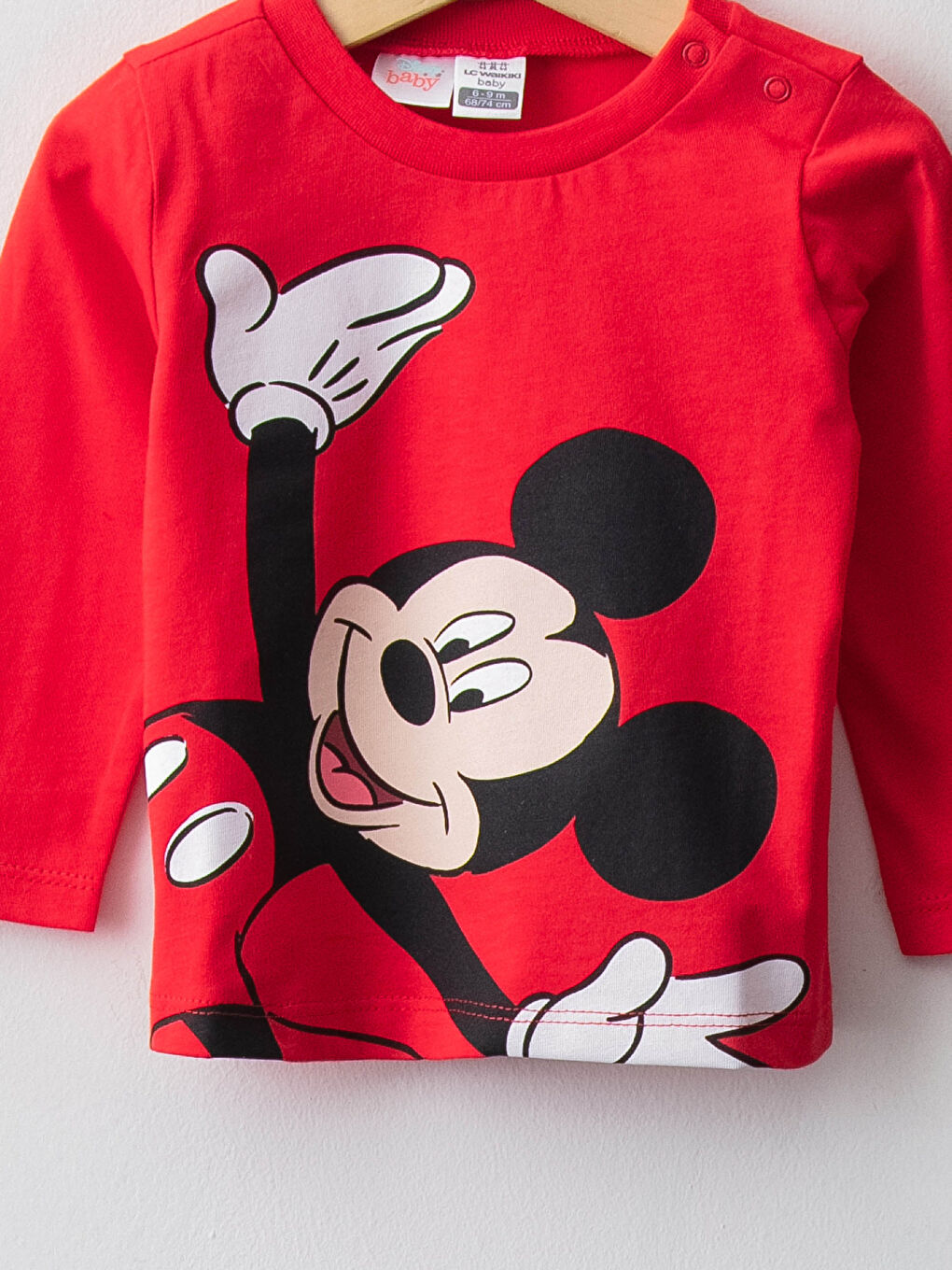 Crew Neck Long Sleeve Mickey Mouse Printed Baby Boy Pyjama Set-2
