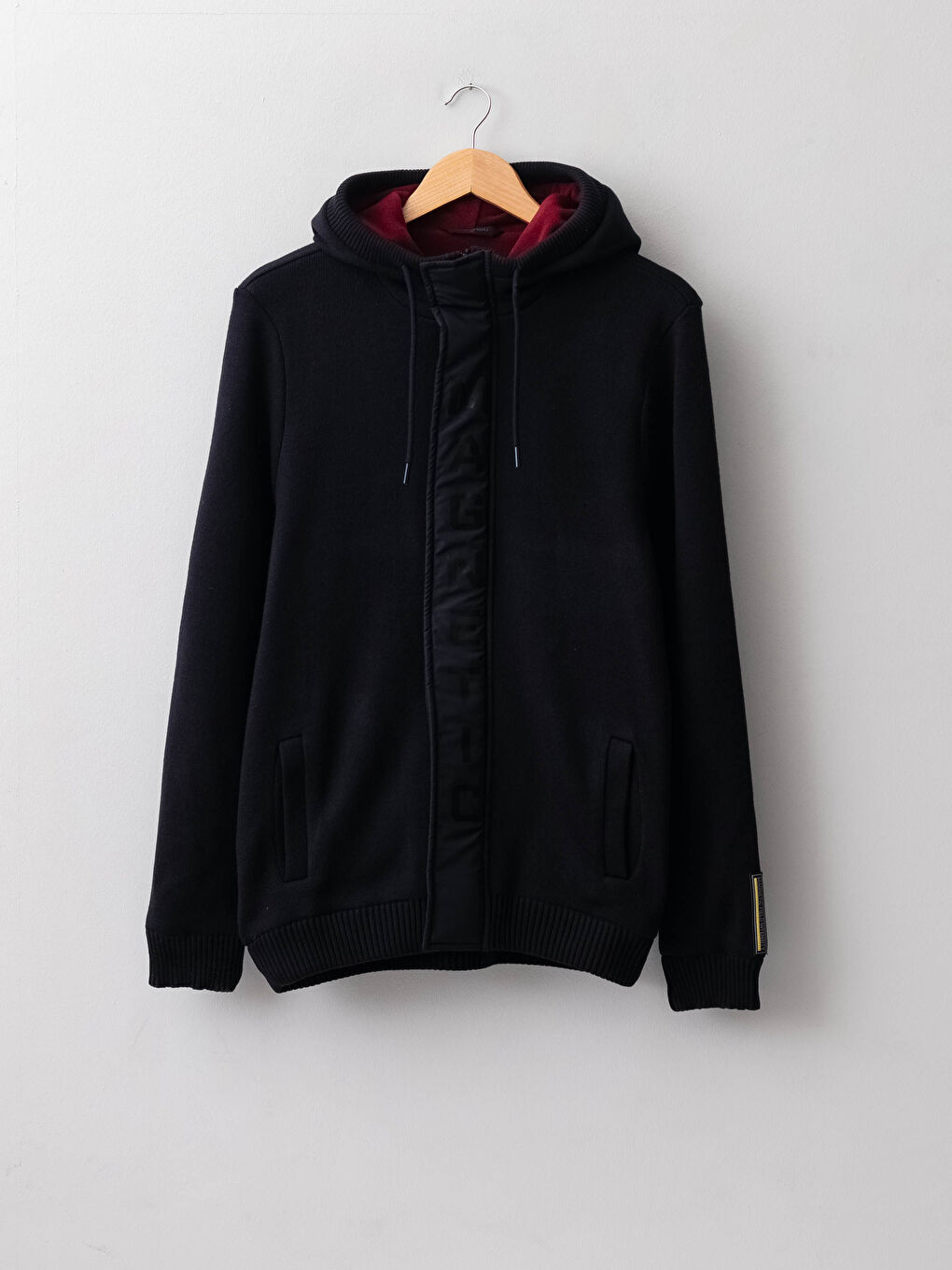 Lacivert Dar Kalıp Kapüşonlu Uzun Kollu Erkek Triko Hırka-6