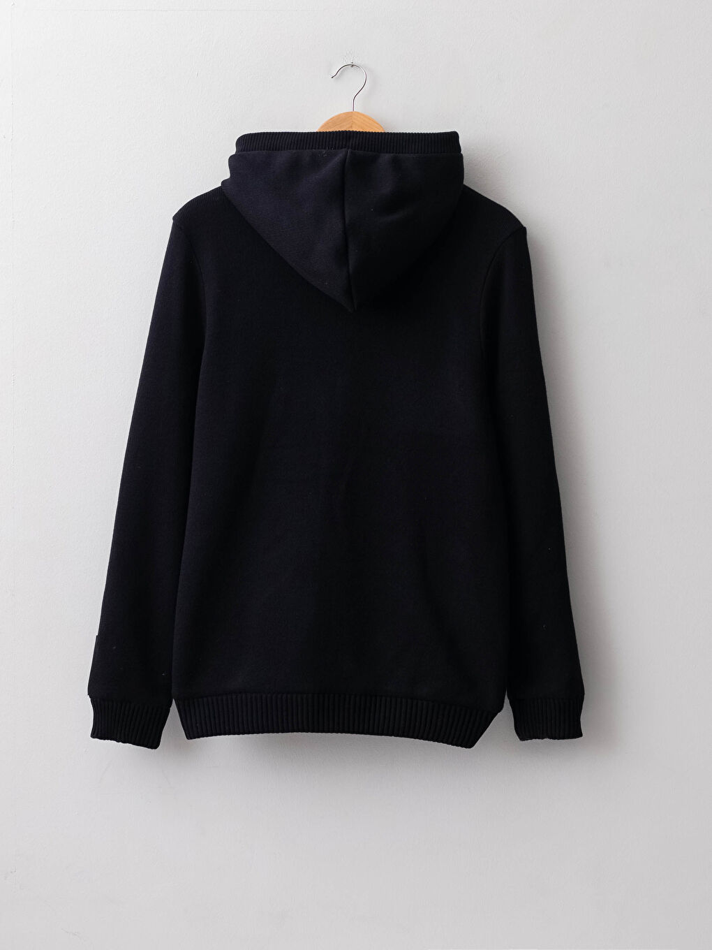 Lacivert Dar Kalıp Kapüşonlu Uzun Kollu Erkek Triko Hırka-7