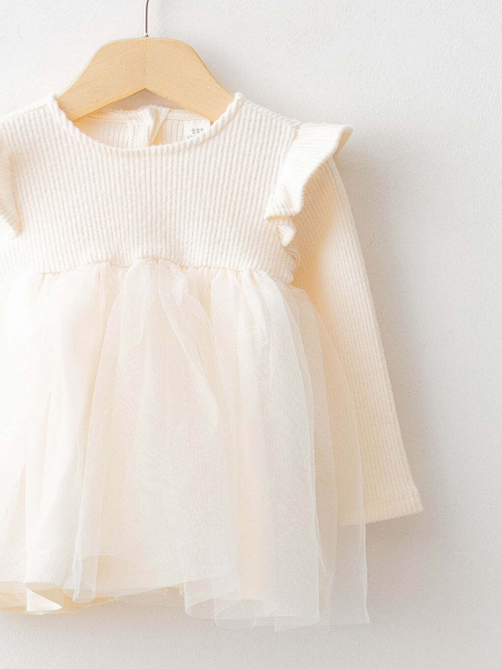 Rochie Bebeluși Fete cu Guler Rotund, Mânecă Lungă și Fustă din Tulle-2