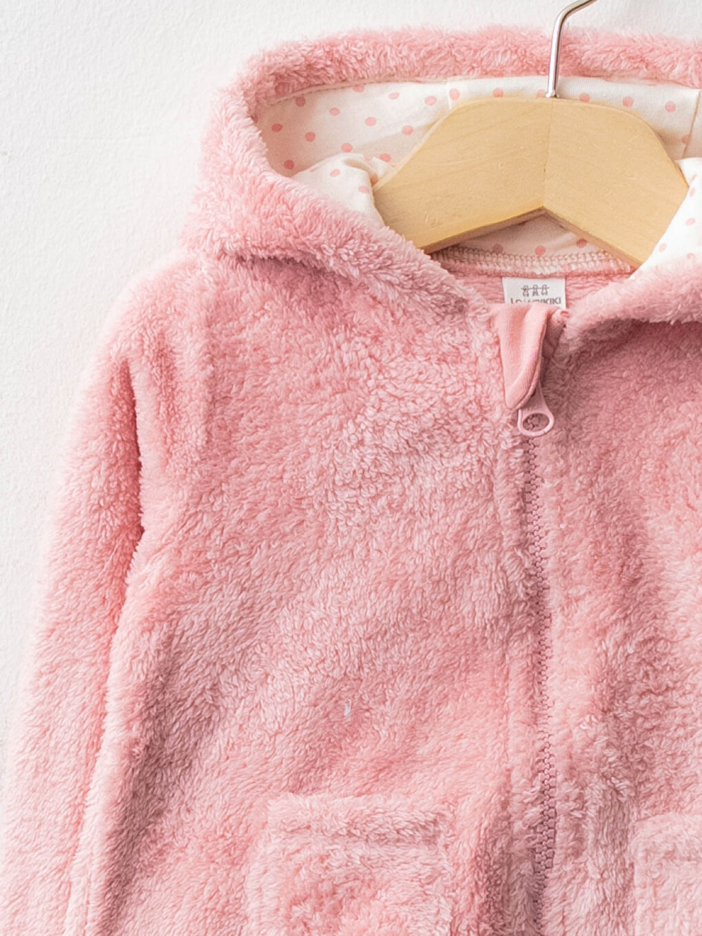 Kapüşonlu Uzun Kollu Kız Bebek Pelüş Mont-2