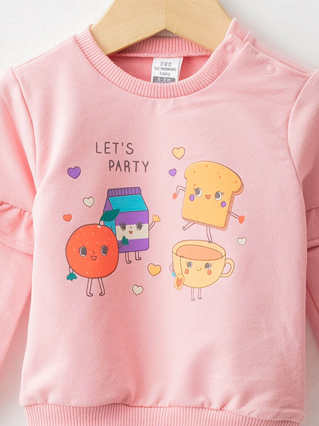 Ensemble Sweat-Shirt et Pantalon de Jogging en Coton Imprimé Bébé Fille à Col Rond et Manches Longues (Lot de 2)-2