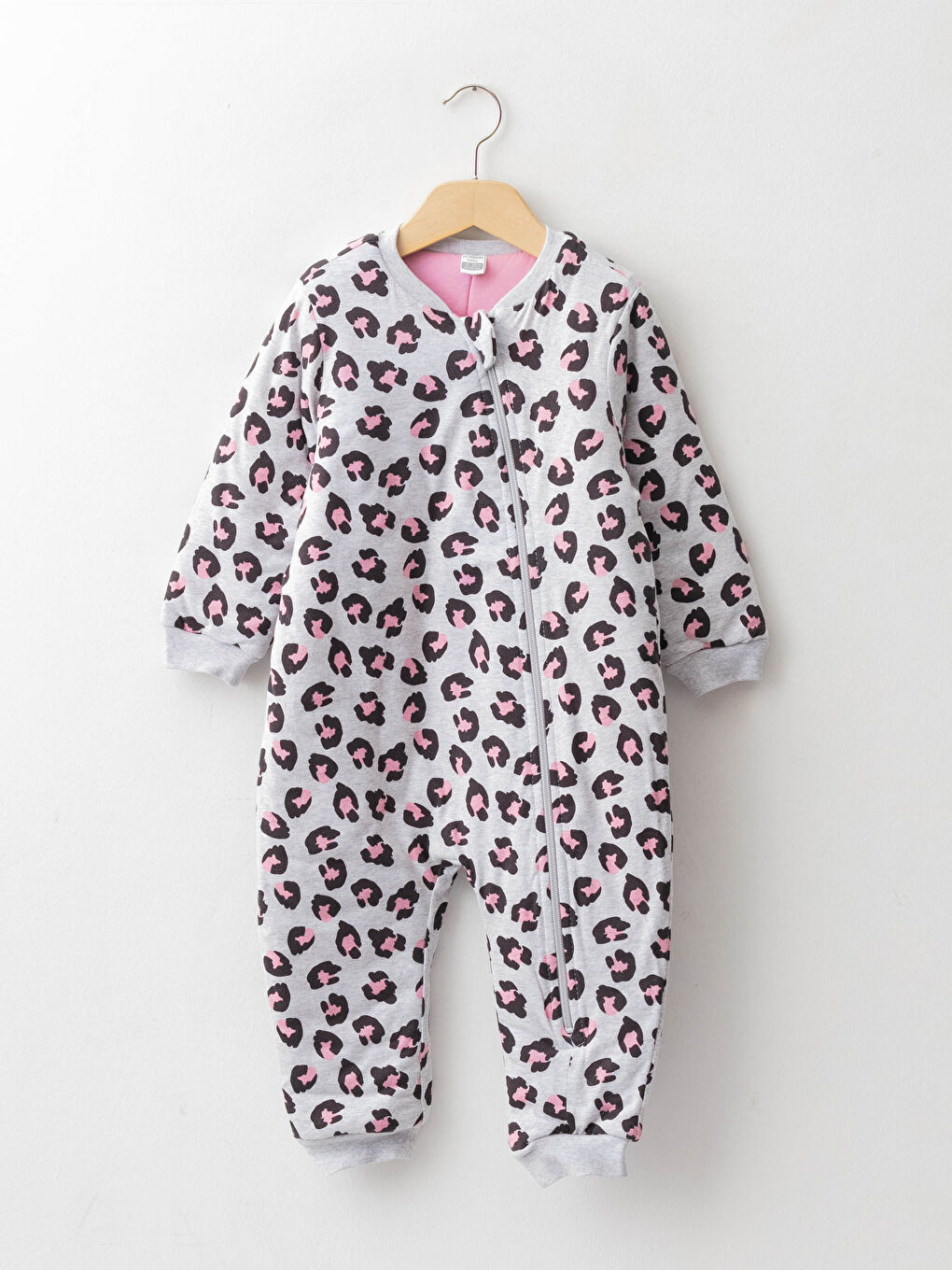 LCW baby Rundhalsausschnitt Langarm Bedruckter Baby Mädchen Overall mit Reißverschluss -W12936Z1-LRV