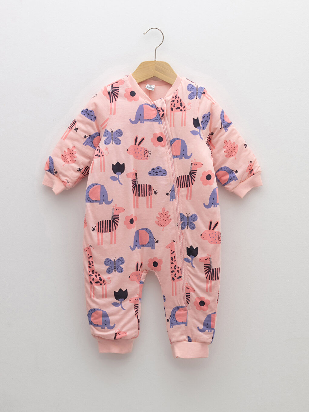 LCW baby Rundhalsausschnitt Langarm Bedruckter Baby Mädchen Overall mit Reißverschluss -W12943Z1-LSZ