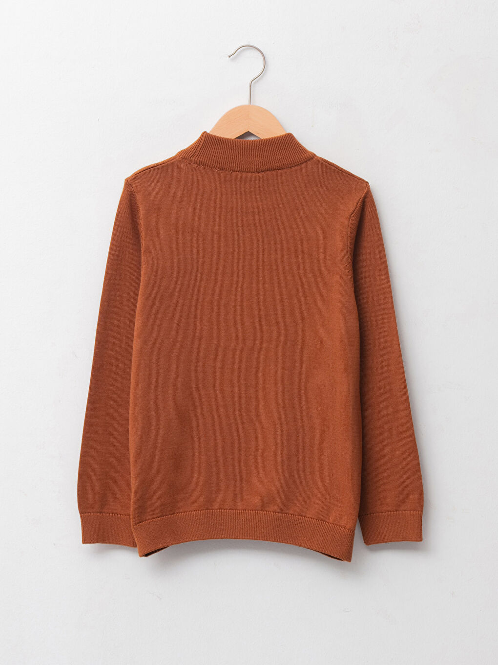 Pull-over Slim Basique à Col roulé Manches longues pour Garçon en Tricot Fin-1