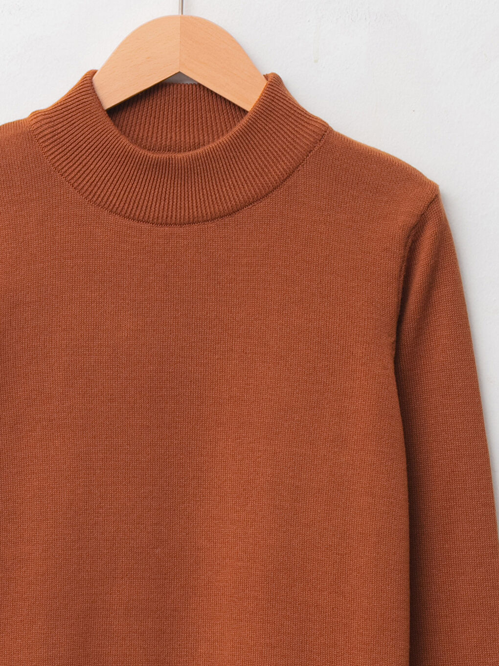 Pull-over Slim Basique à Col roulé Manches longues pour Garçon en Tricot Fin-2