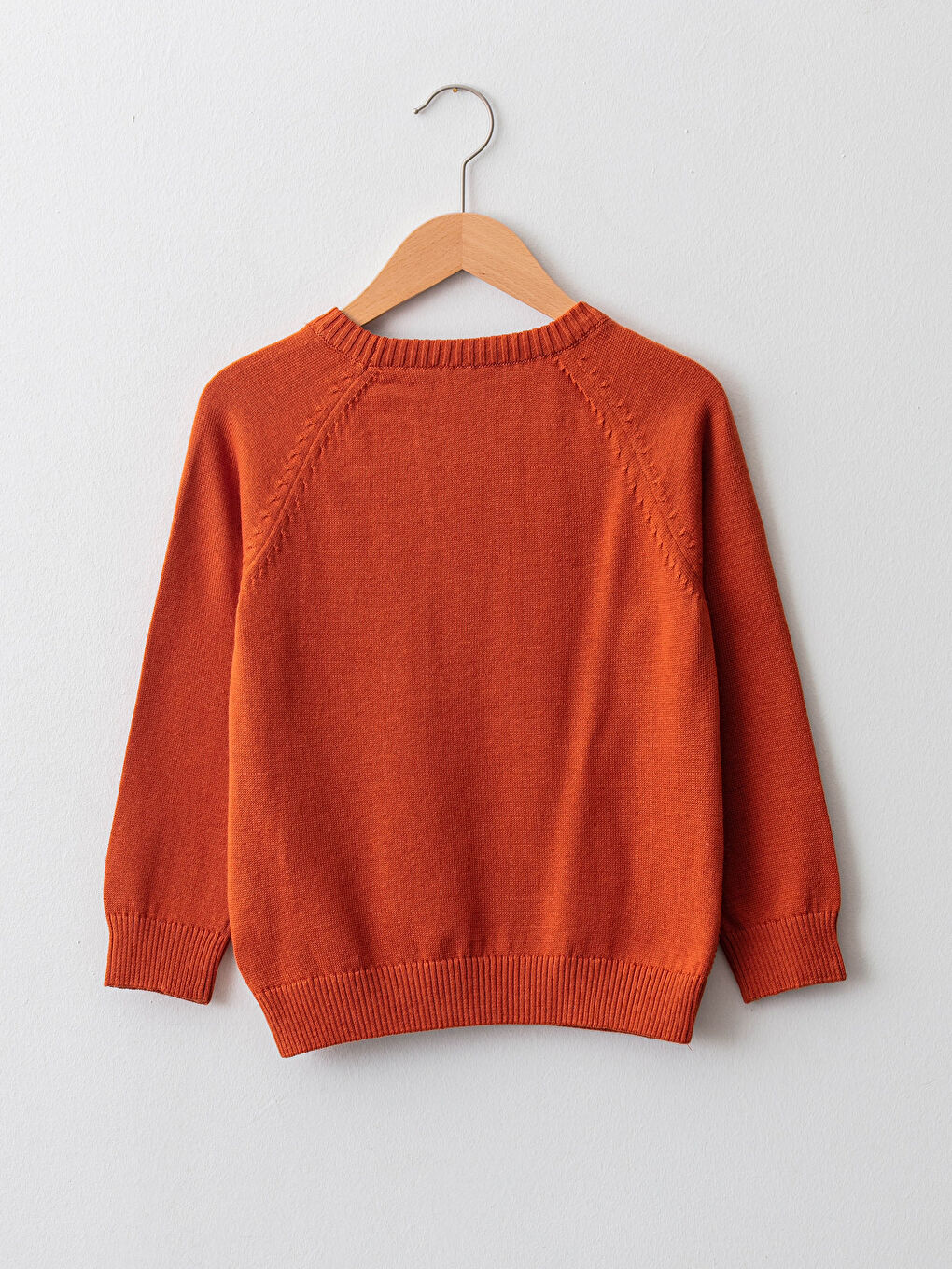Crew Neck Basic Long Sleeve Boy Thin Tricot Sweater-1