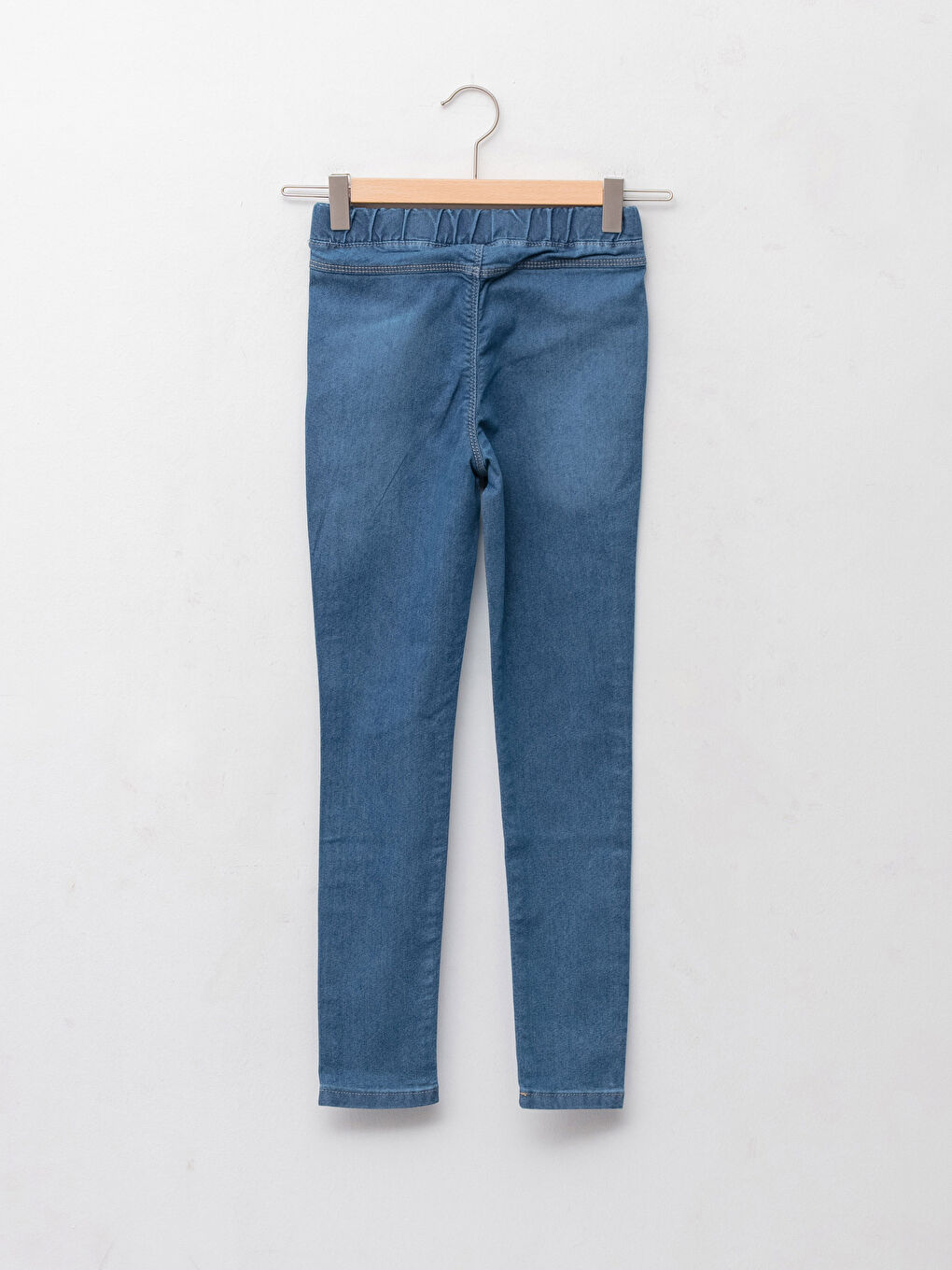 İndigo Beli Lastikli Super Skinny Fit Kız Çocuk Jean Pantolon-1