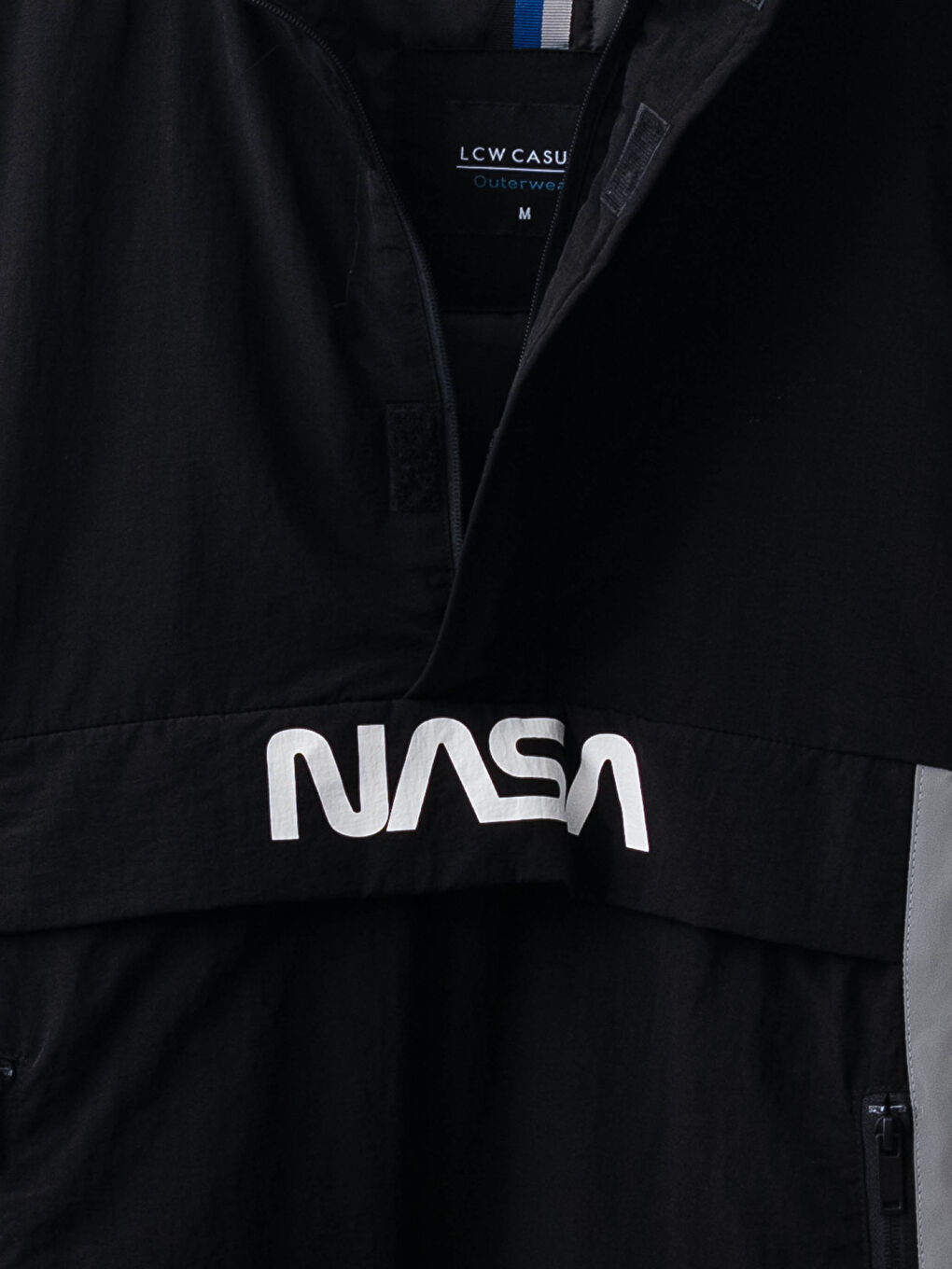 Bequemer Sitz Kapuzen NASA Bedruckter Schlanker Herren Känguru Mantel-7