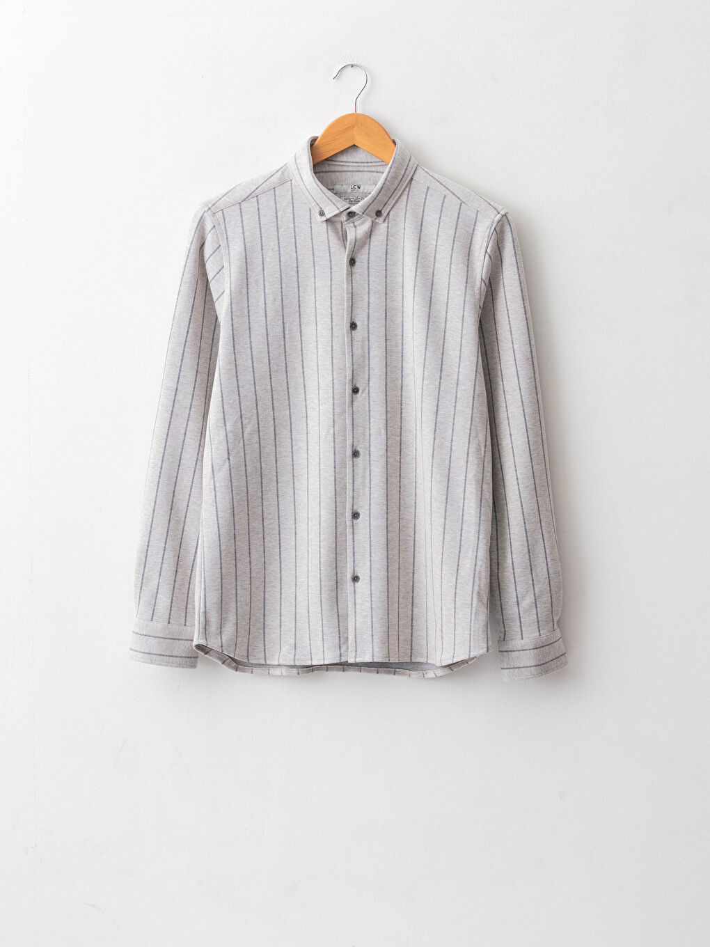 Slim Fit Long Sleeve Striped Men's Shirt