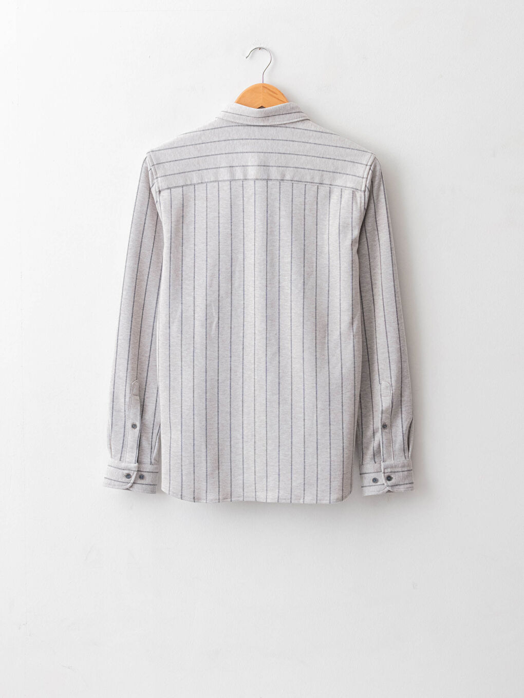 Slim Fit Long Sleeve Striped Men's Shirt-1