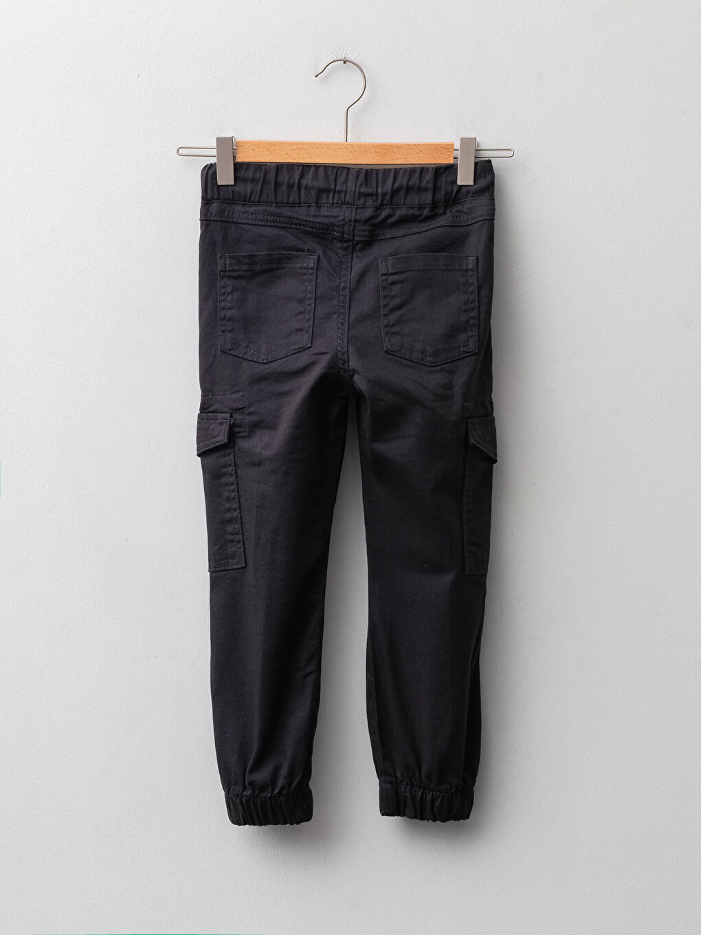 Antrasit Beli Lastikli Gabardin Erkek Çocuk Kargo Pantolon-1