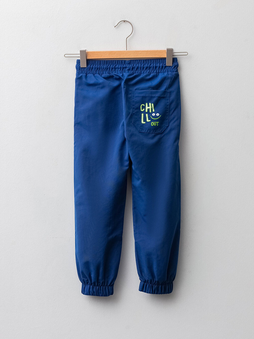 Elastic Waist Printed Fleece Lined Boys Trousers-1