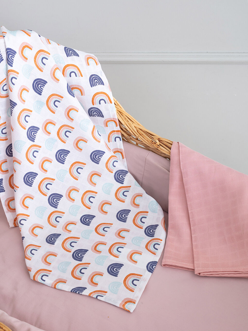 Хлопковая муслиновая пеленка для девочки 2 упаковки 65x65 см-1