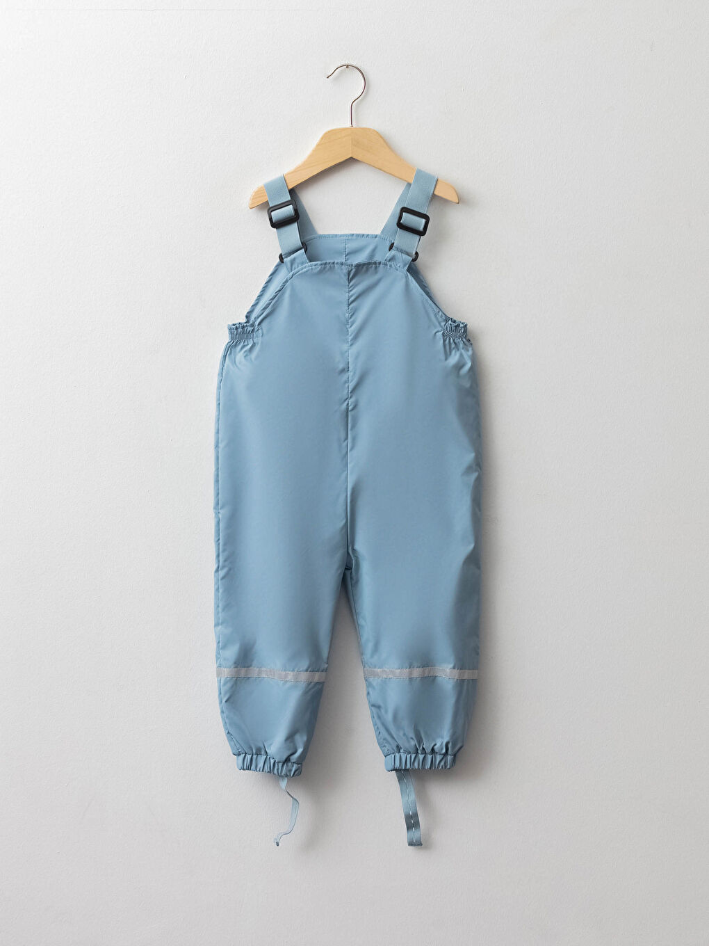 Mavi Kare Yaka Askılı Basic Erkek Bebek Yağmur Tulumu