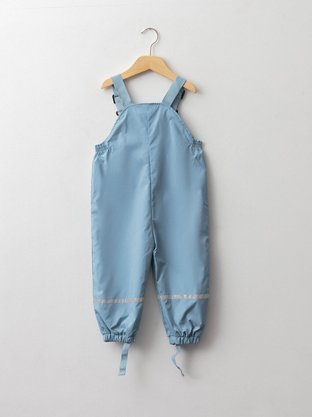 Mavi Kare Yaka Askılı Basic Erkek Bebek Yağmur Tulumu-1