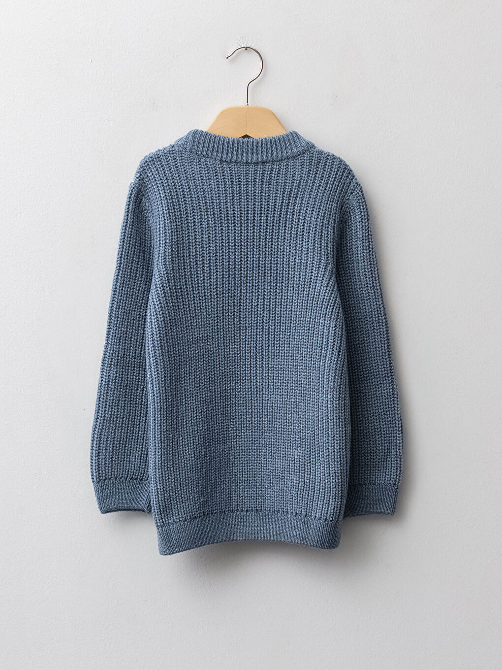 Crew Neck Basic Long Sleeve Boys' Knitwear Sweater-5