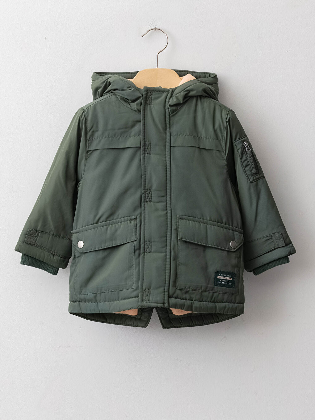 Hooded Basic Long Sleeve Baby Boy Coat