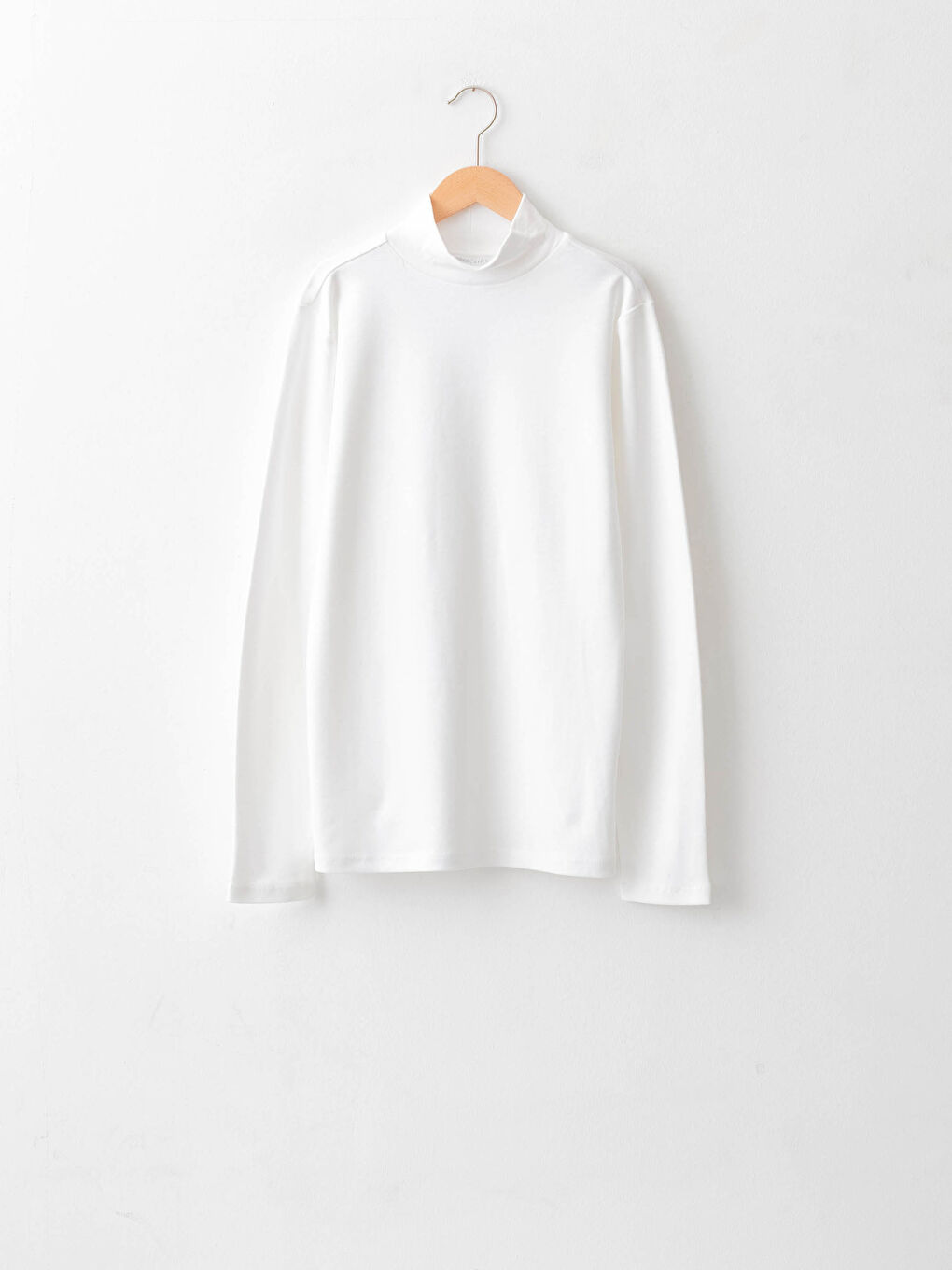 Stand Collar Straight Long Sleeve Cotton Women's T-Shirt