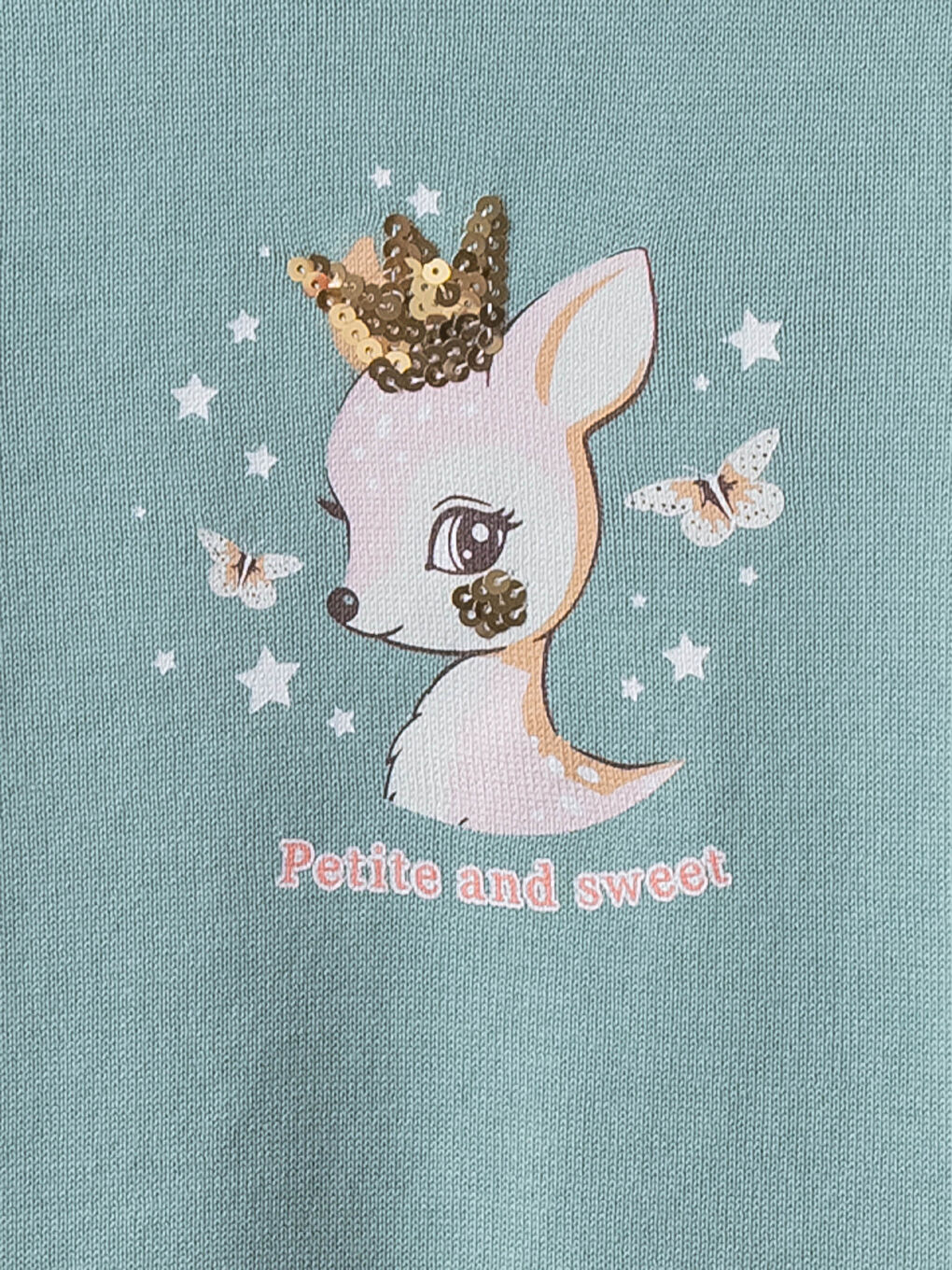 LCW Kids Crew Neck Printed Long Sleeve Girl Tricot Sweater -W13985Z4-GBZ