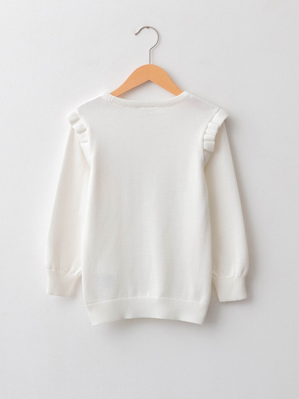 Crew Neck Long Sleeve Printed Girls' Knitwear Sweater-1