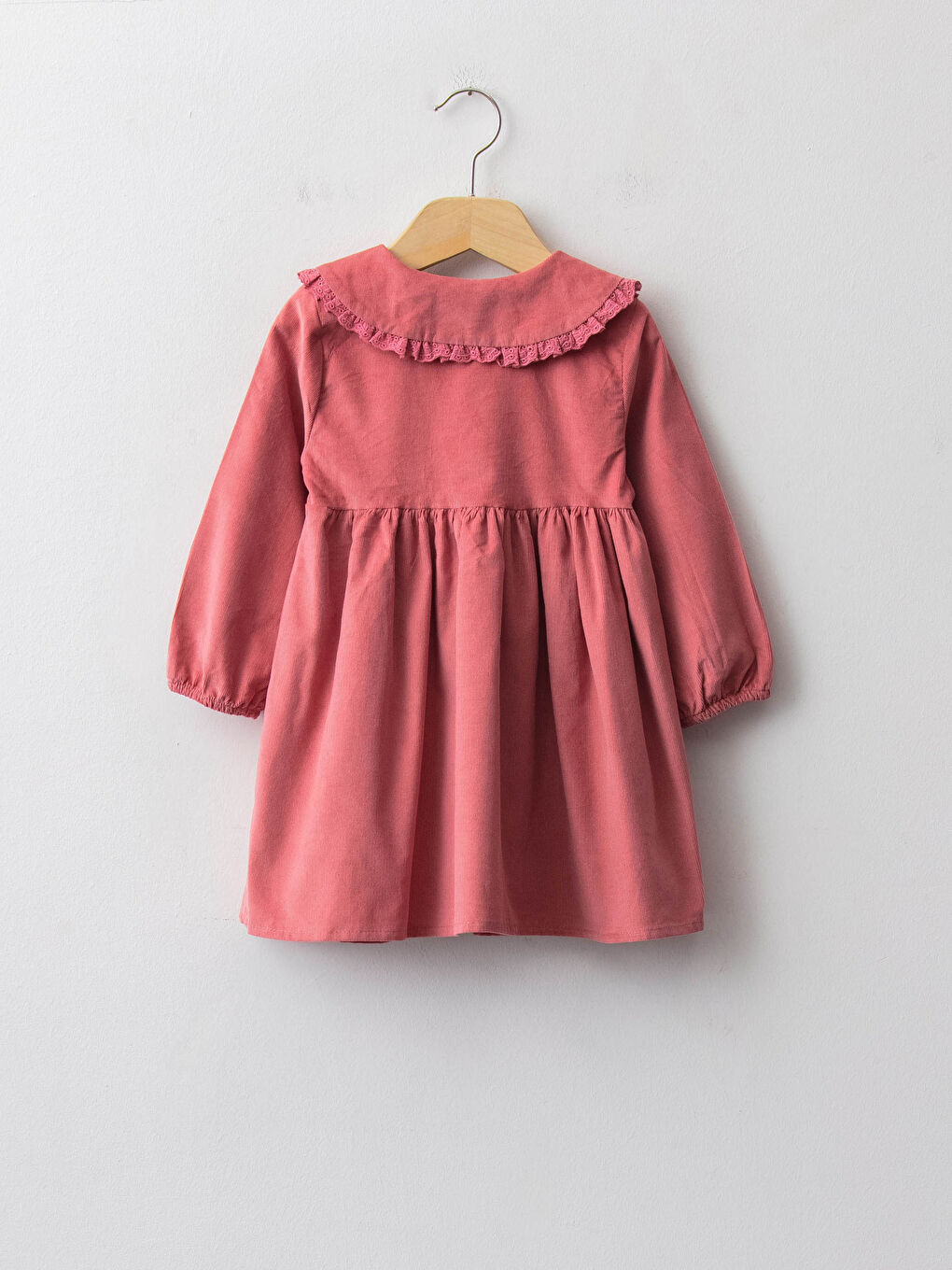 Baby Collar Long Sleeve Cotton Velvet Baby Girl Dress-1