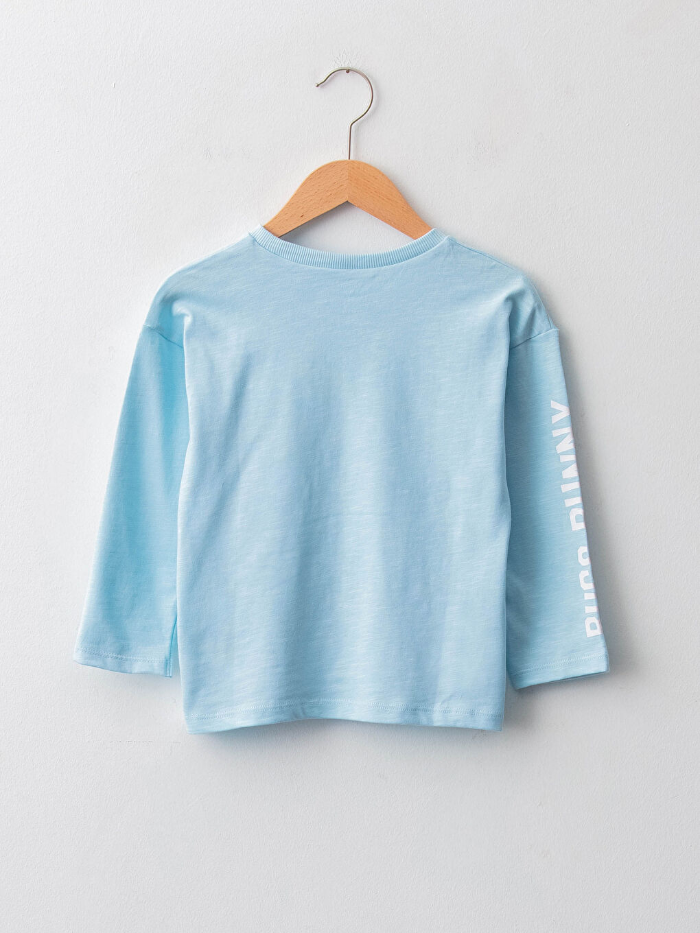 მრგვალი საყელო გრძელმკლავიანი Bugs Bunny ნაბეჭდი ბამბის მაისური ბიჭებისთვის-1