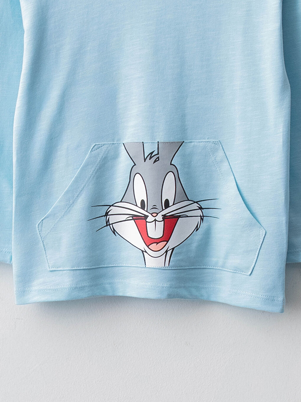 მრგვალი საყელო გრძელმკლავიანი Bugs Bunny ნაბეჭდი ბამბის მაისური ბიჭებისთვის-2