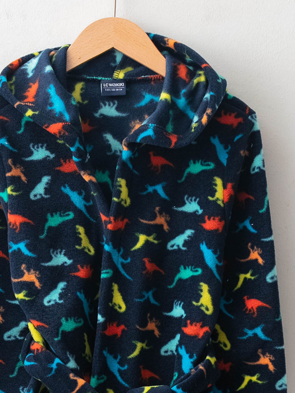 LCW Kids Hooded Patterned Long Sleeve Fleece Boys Dressing Gown -W14380Z4-LSJ