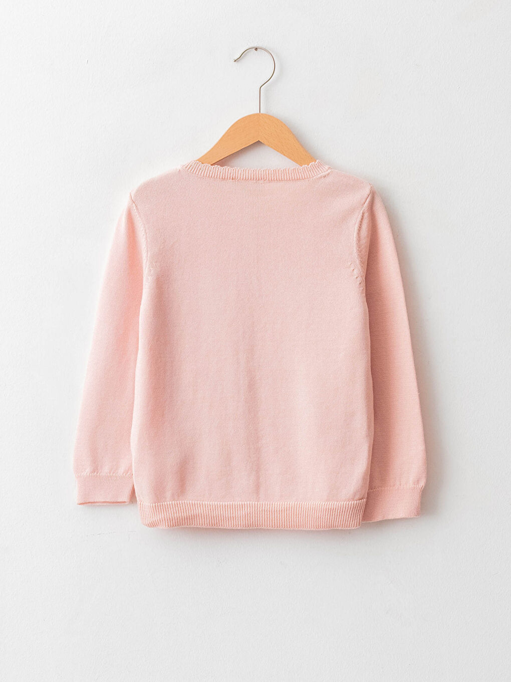 Кардиган из тонкого трикотажа с круглым вырезом, принтом и длинным рукавом для девочек-1