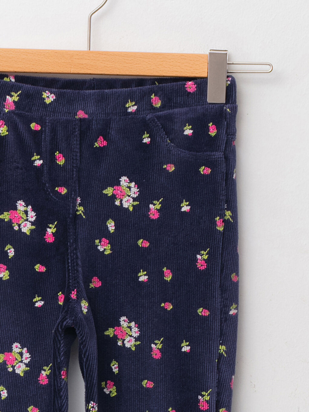 Бархатные длинные леггинсы с эластичной резинкой на талии для девочек с узором-2