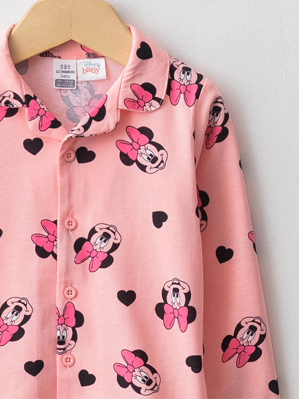 Rolka Dugi Rukav Minnie Mouse Štampano Pamučni Pidžama Komplet za Bebe Devojčice-2