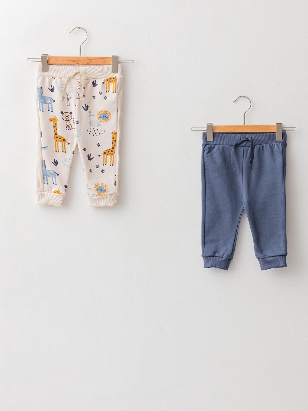 Elastic Waist Cotton Baby Boy Jogger Pants 2 Pieces
