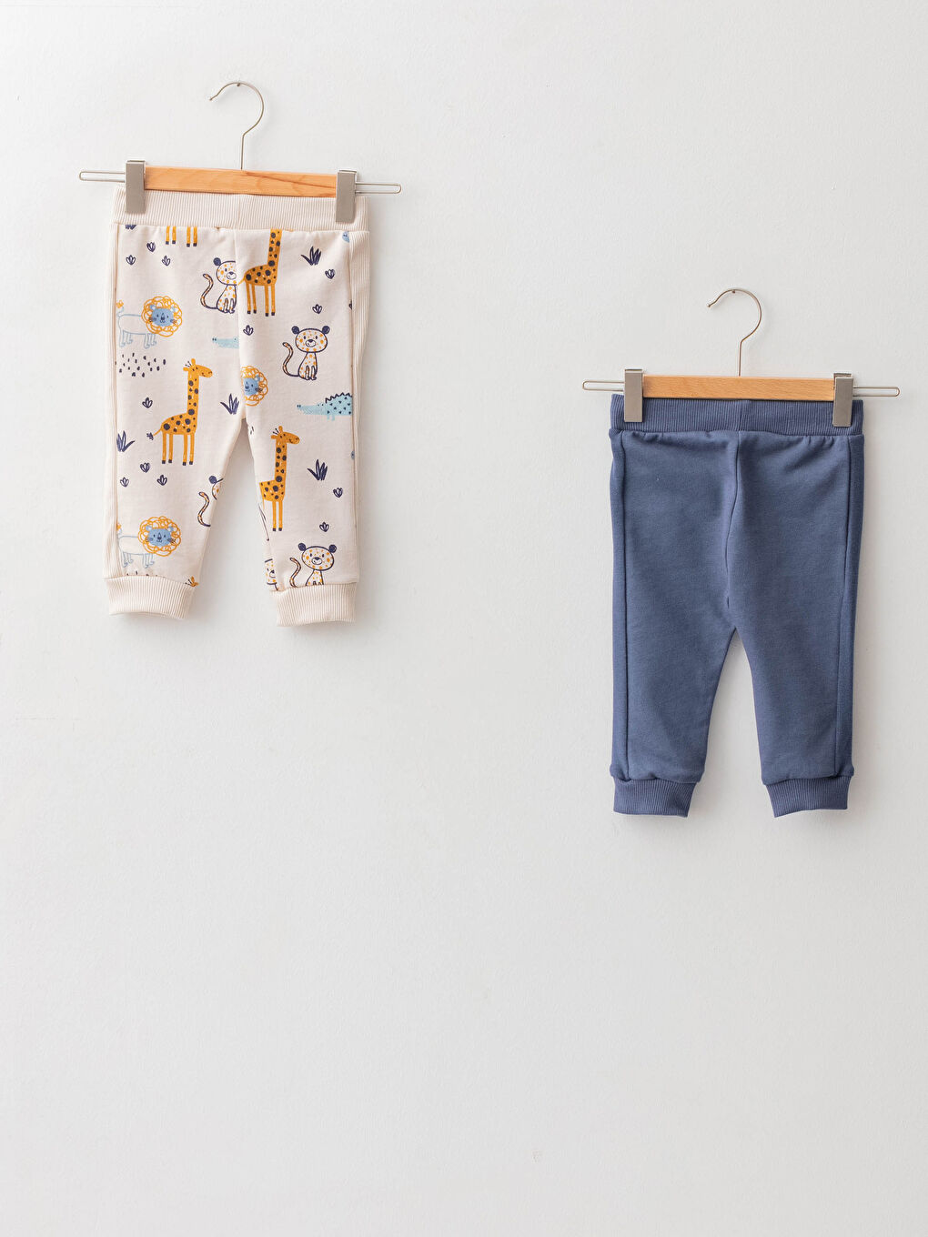 Elastic Waist Cotton Baby Boy Jogger Pants 2 Pieces-1