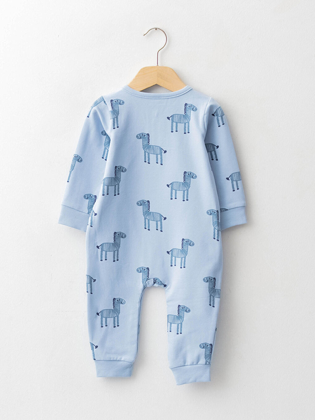 Crew Neck Long Sleeve Printed Cotton Baby Boy Rompers-1