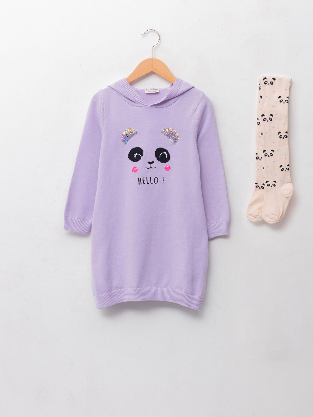 Robe en maille pour fille et collants