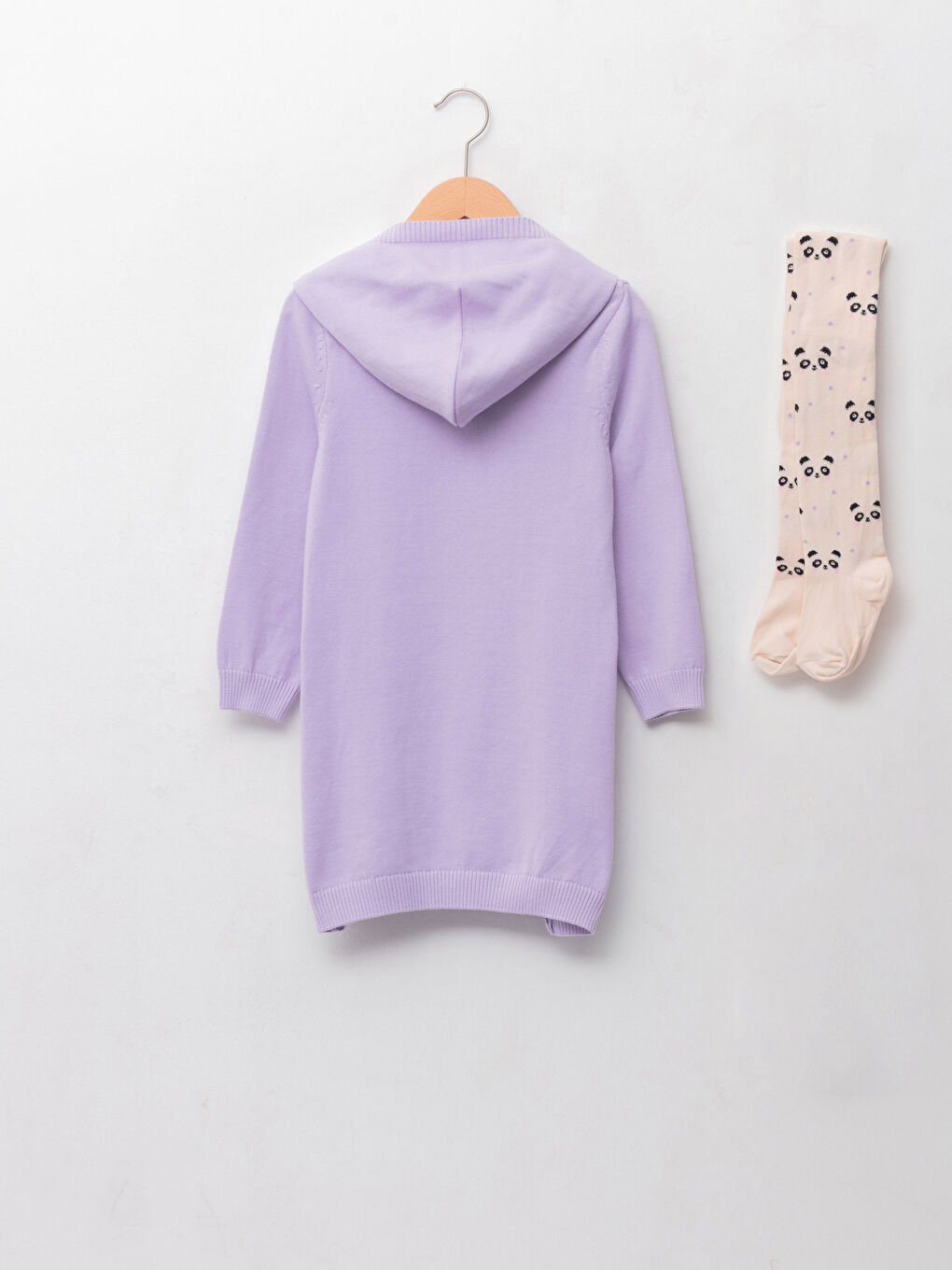 Robe en maille pour fille et collants-2