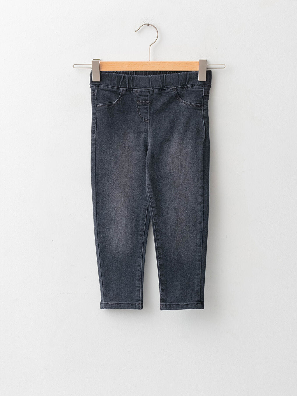 Elastic Waist Jegging Fit Basic Baby Girl Jean Pants -W15111Z1-GRD