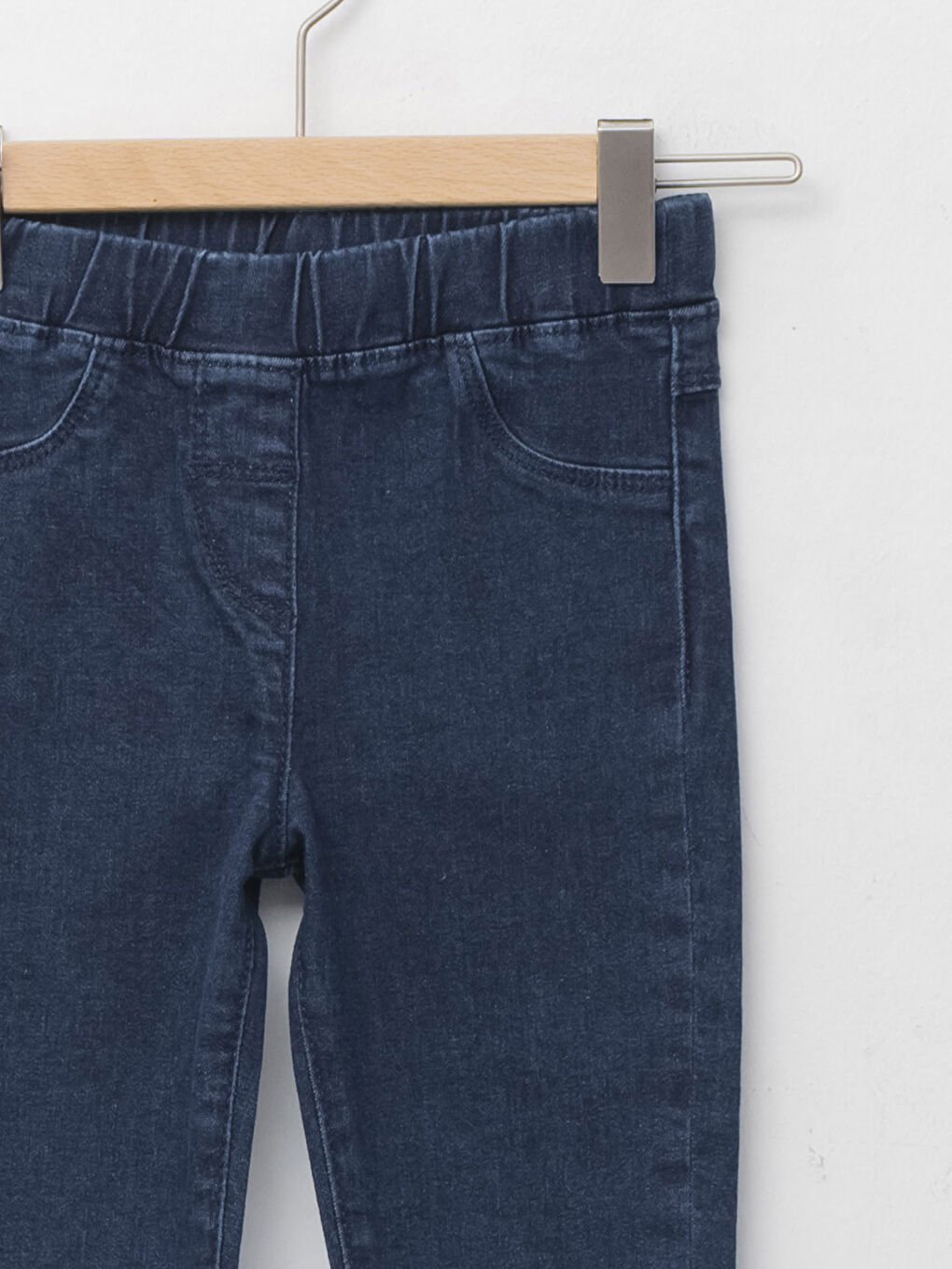 Elastic Waist Jegging Fit Basic Baby Girl Jean Pants-2