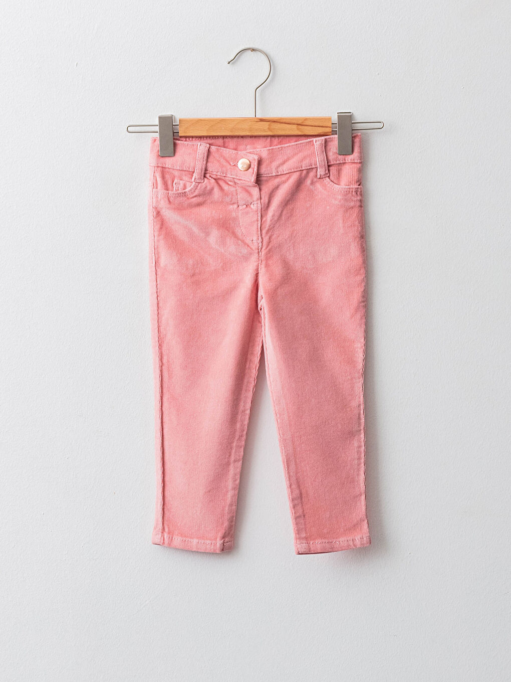 LCW baby Basic Slim Fit Elastic Waist Corduroy Baby Girl Pants -W15128Z1-FGV