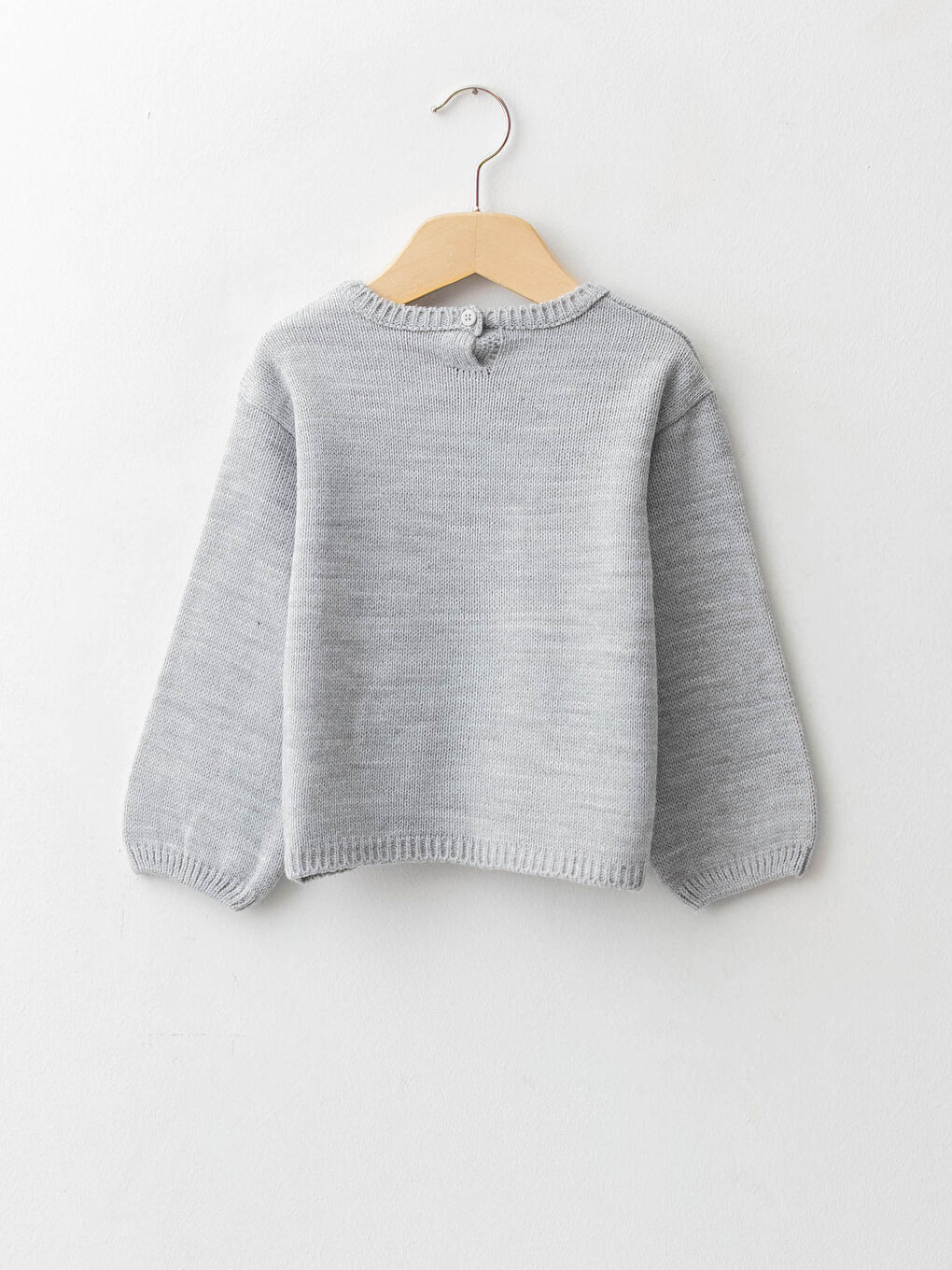 LCW baby Crew Neck Long Sleeve Embroidery Detailed Baby Girl Knitwear Sweater -W15162Z1-CT3
