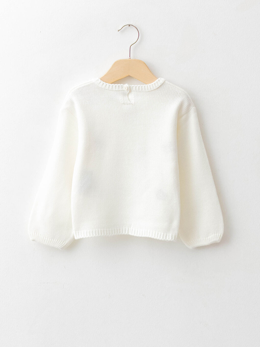 Crew Neck Long Sleeve Embroidery Detailed Baby Girl Knitwear Sweater-1